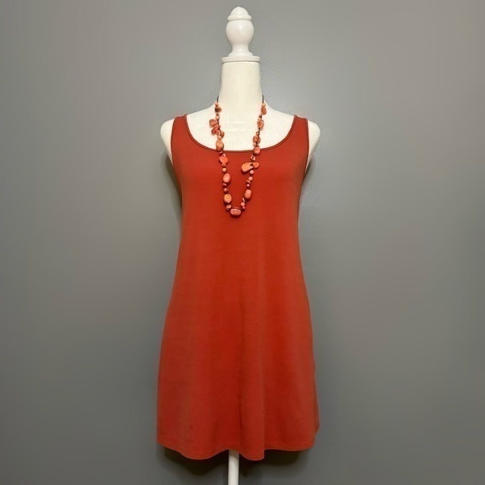 EUC Eileen Fisher Light Red/Rose Color 100% Silk Tank Top Size L